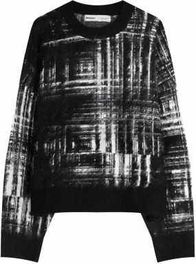 Bershka Sveter  čierna / biela