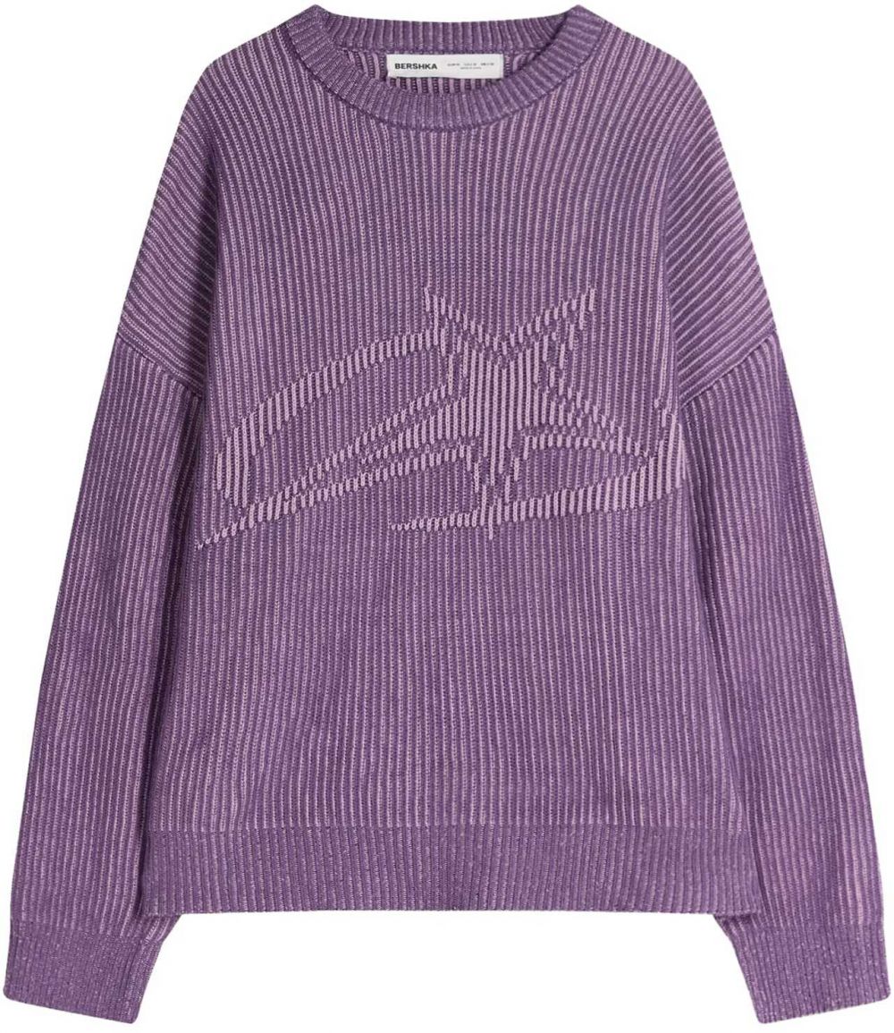 Bershka Sveter  fialová / orgovánová
