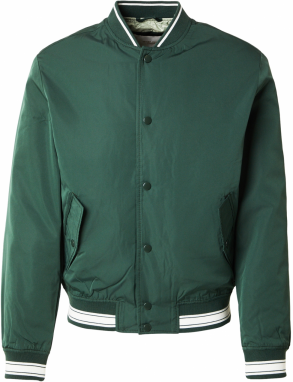 JACK & JONES Prechodná bunda 'JORGREENE'  tmavozelená / biela