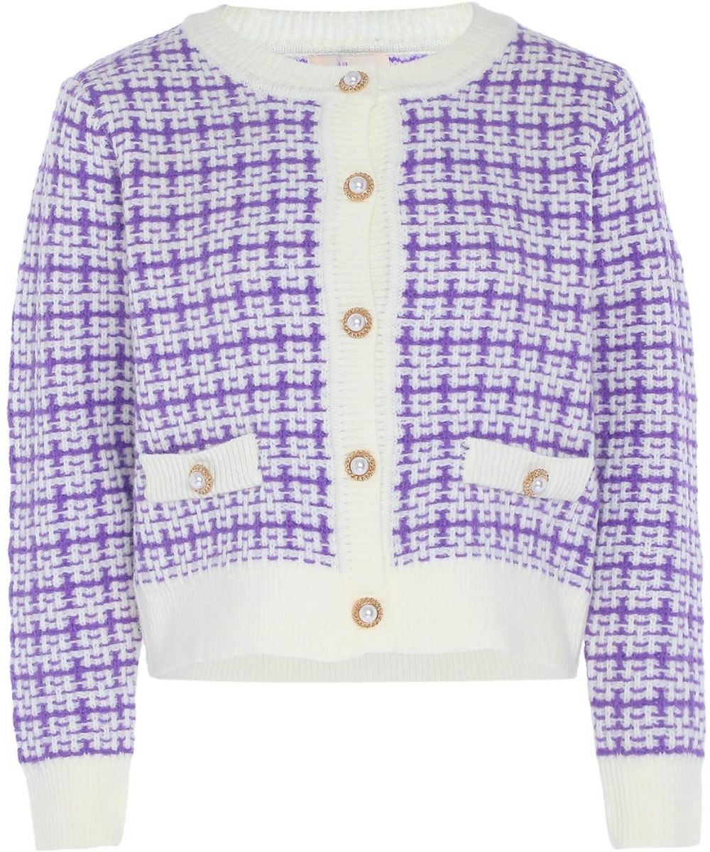 aleva Kardigán  fialová / biela ako vlna