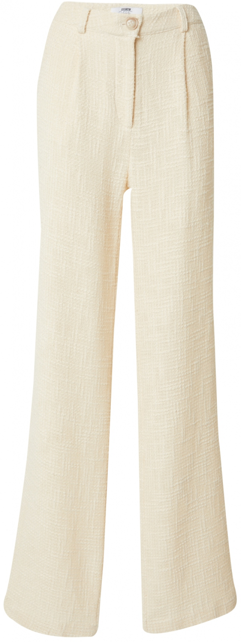 RÆRE by Lorena Rae Plisované nohavice  šedobiela