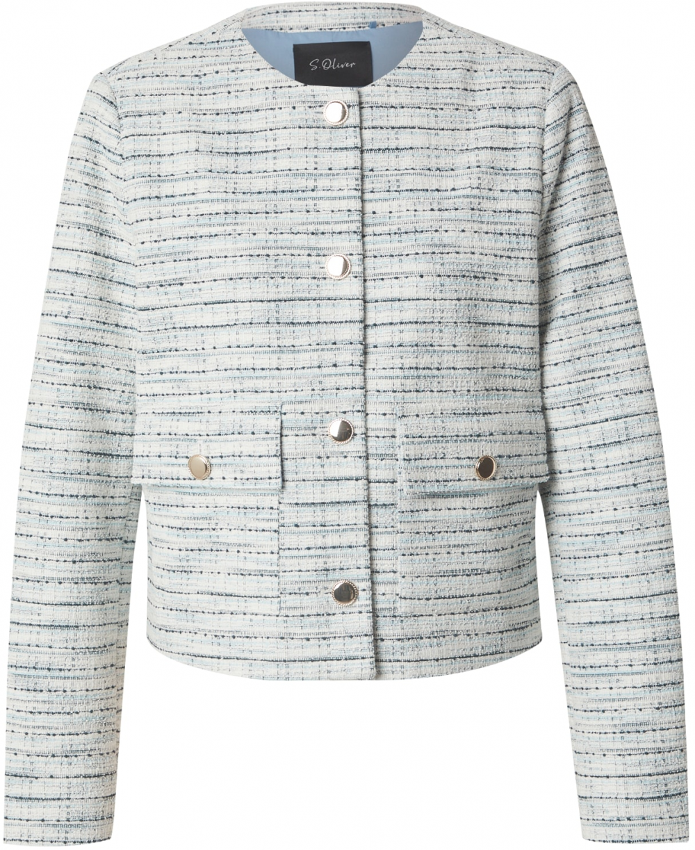 s.Oliver BLACK LABEL Prechodná bunda  námornícka modrá / svetlomodrá / biela