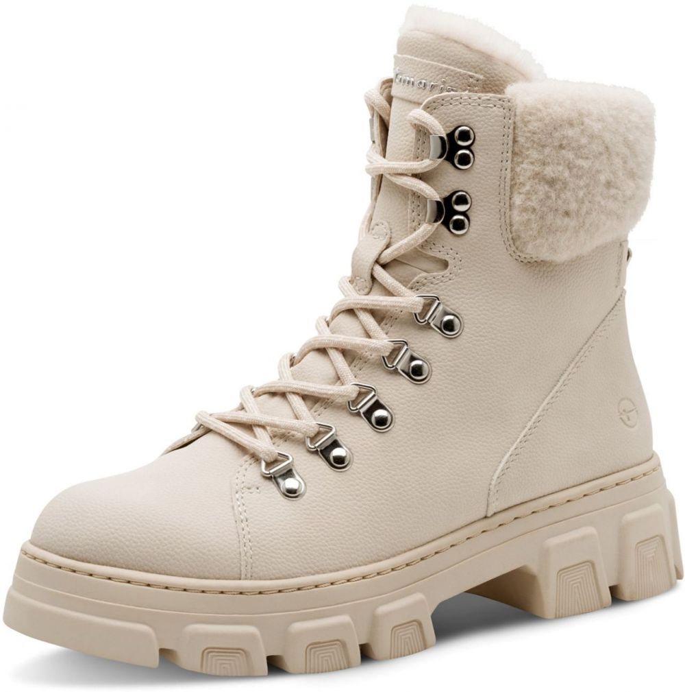 Tamaris Šnurovacie členkové čižmy  béžová