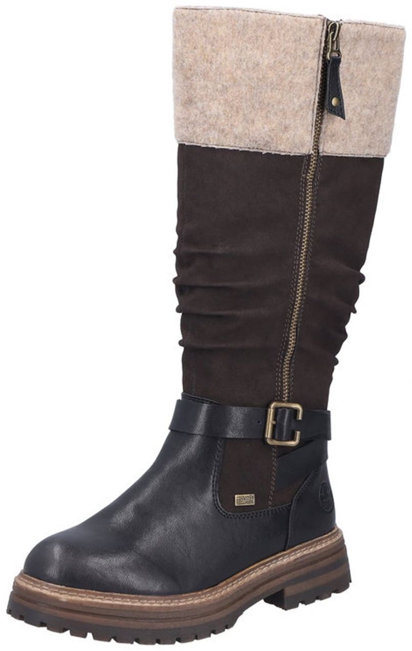 Rieker Čižmy  béžová / tmavohnedá / čierna