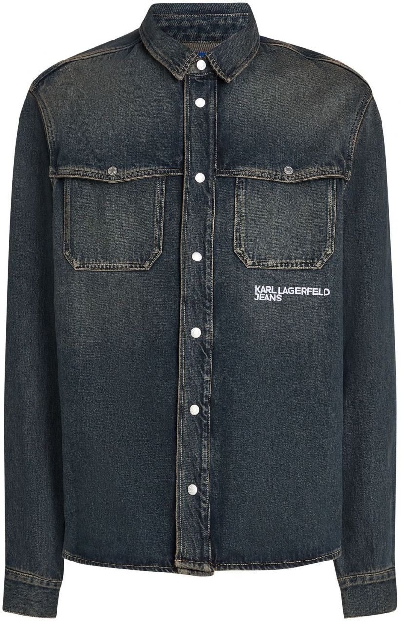 KARL LAGERFELD JEANS Košeľa  tmavomodrá / biela
