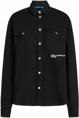 KARL LAGERFELD JEANS Prechodná bunda  čierna / biela