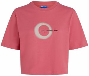 KARL LAGERFELD JEANS Tričko  tmavoružová / čierna / biela