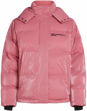 KARL LAGERFELD JEANS Zimná bunda  svetloružová / čierna