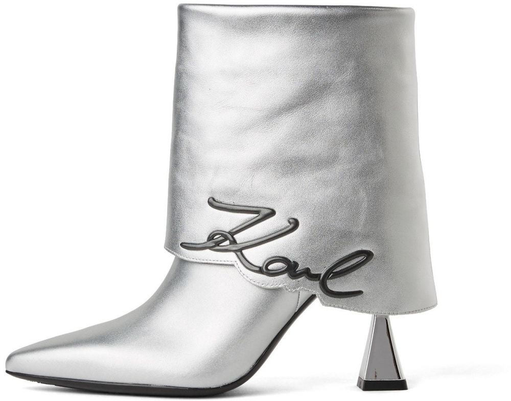 Karl Lagerfeld Členkové čižmy 'Debut II'  čierna / strieborná