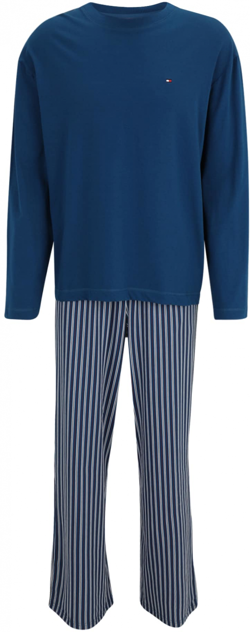 TOMMY HILFIGER Dlhé pyžamo  tmavomodrá / biela