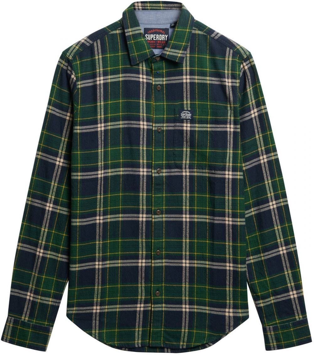 Superdry Košeľa  námornícka modrá / žltá / zelená / jedľová