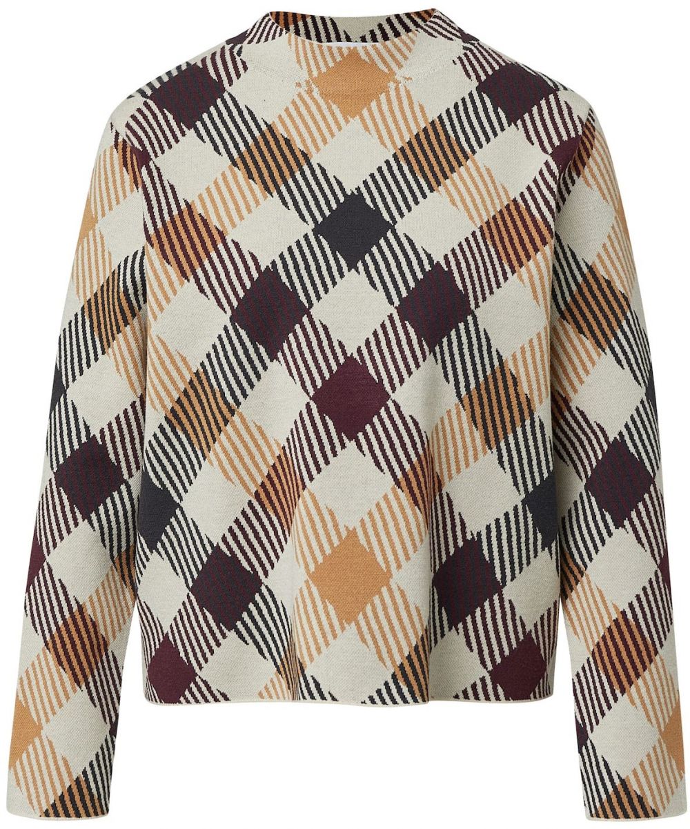 COMMA Sveter  krémová / farba ťavej srsti / tmavočervená / čierna