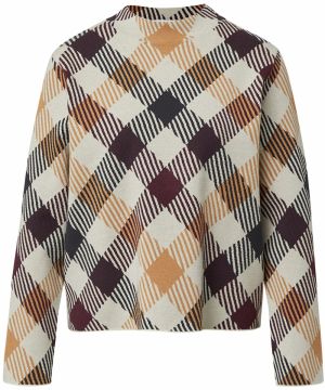 COMMA Sveter  krémová / farba ťavej srsti / tmavočervená / čierna