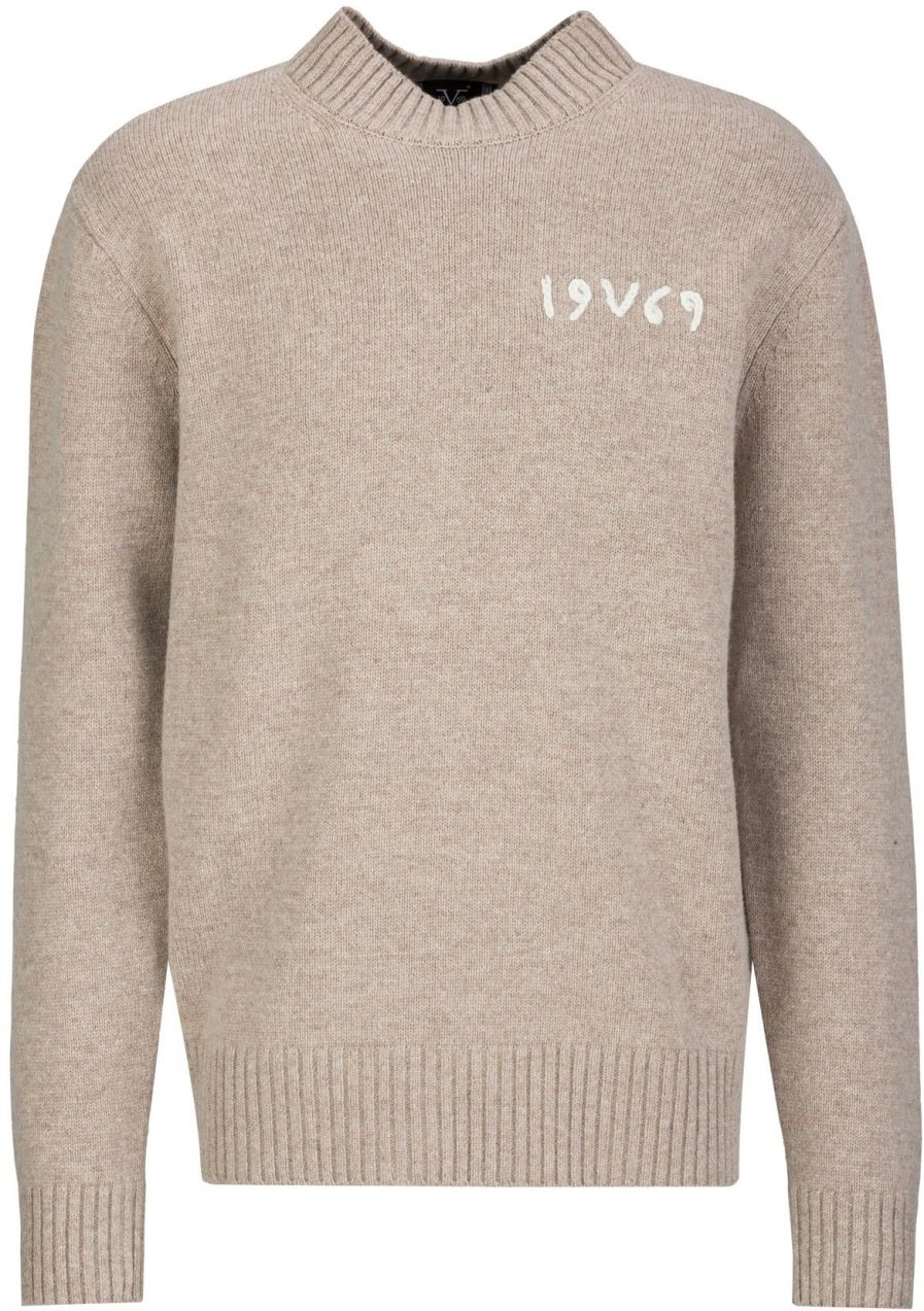 19V69 ITALIA Sveter 'Anteo'  béžová melírovaná / biela