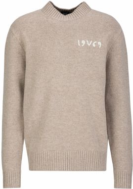 19V69 ITALIA Sveter 'Anteo'  béžová melírovaná / biela