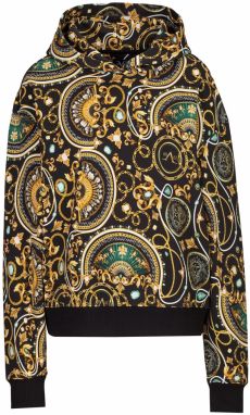 19V69 ITALIA Mikina 'Kara New Baroque'  zlatá žltá / smaragdová / čierna