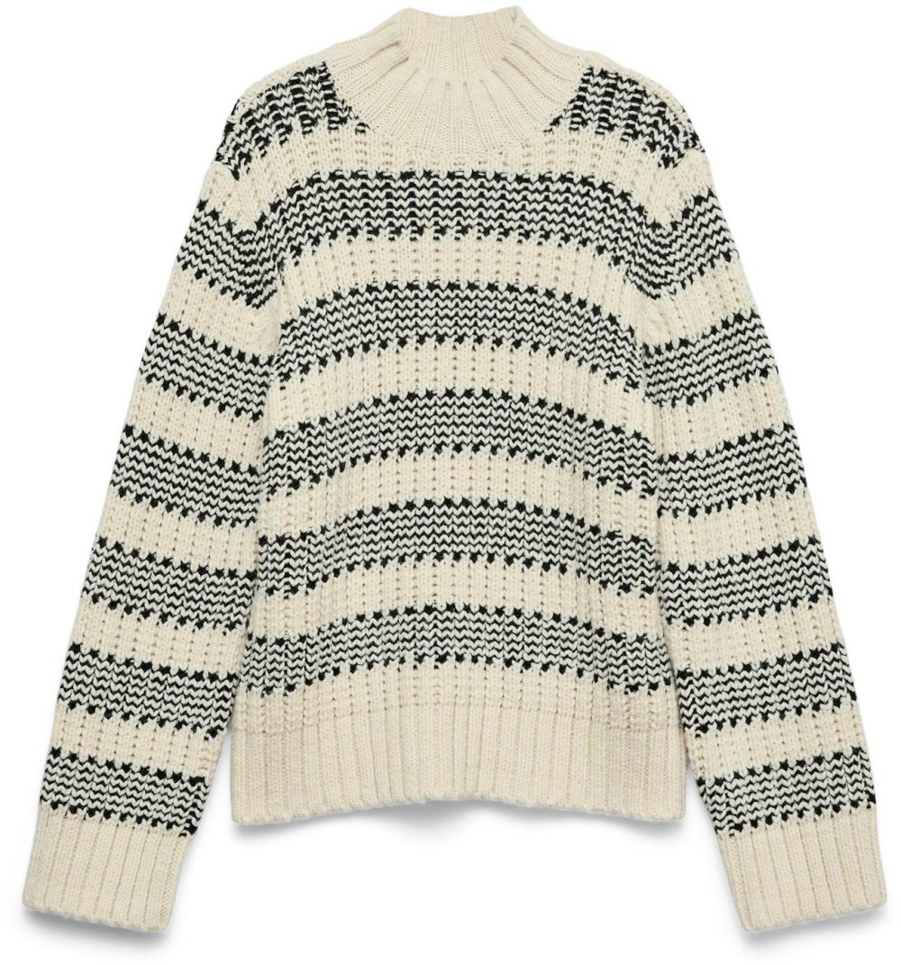 VERO MODA Sveter 'VMSKYE'  krémová / čierna