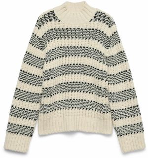 VERO MODA Sveter 'VMSKYE'  krémová / čierna