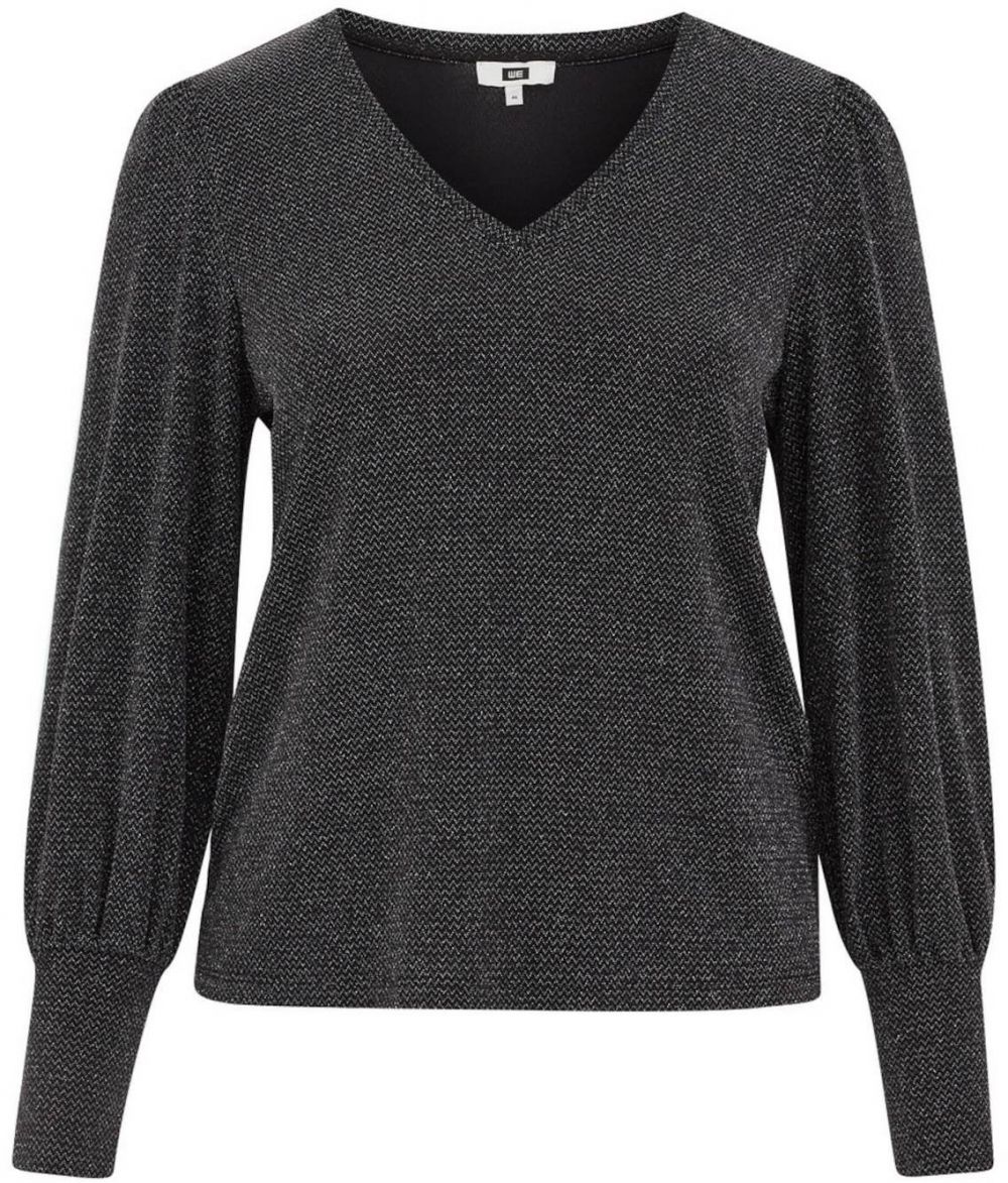 WE Fashion Blúzka  čierna / strieborná