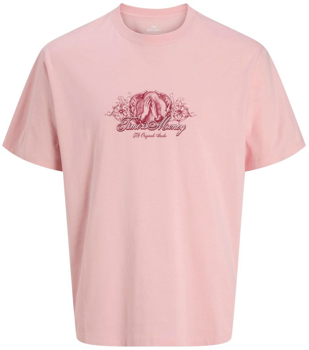 JACK & JONES Tričko 'JORWINGED GALLERY'  ružová / vínovo červená