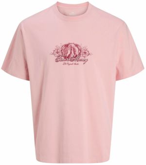 JACK & JONES Tričko 'JORWINGED GALLERY'  ružová / vínovo červená