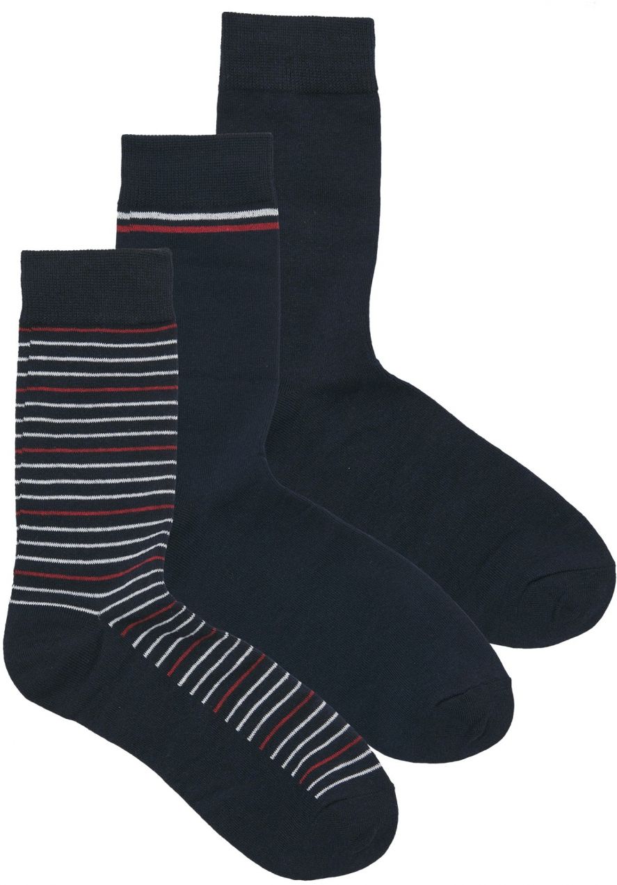 JACK & JONES Ponožky  tmavomodrá / tmavočervená / biela