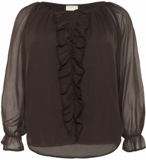 KAFFE CURVE Blúzka 'Milanna'  čokoládová