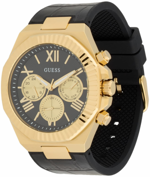 GUESS Analógové hodinky 'EQUITY'  zlatá / čierna