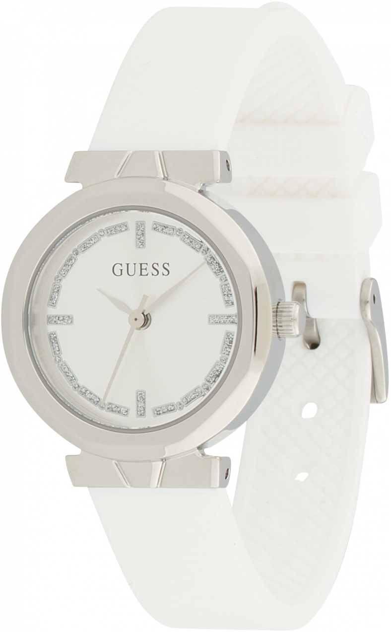 GUESS Analógové hodinky 'MINI RUMOUR'  strieborná / biela