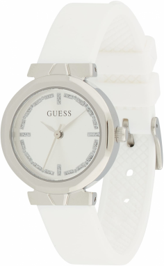 GUESS Analógové hodinky 'MINI RUMOUR'  strieborná / biela