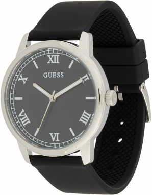 GUESS Analógové hodinky 'CHANDLER'  čierna / strieborná