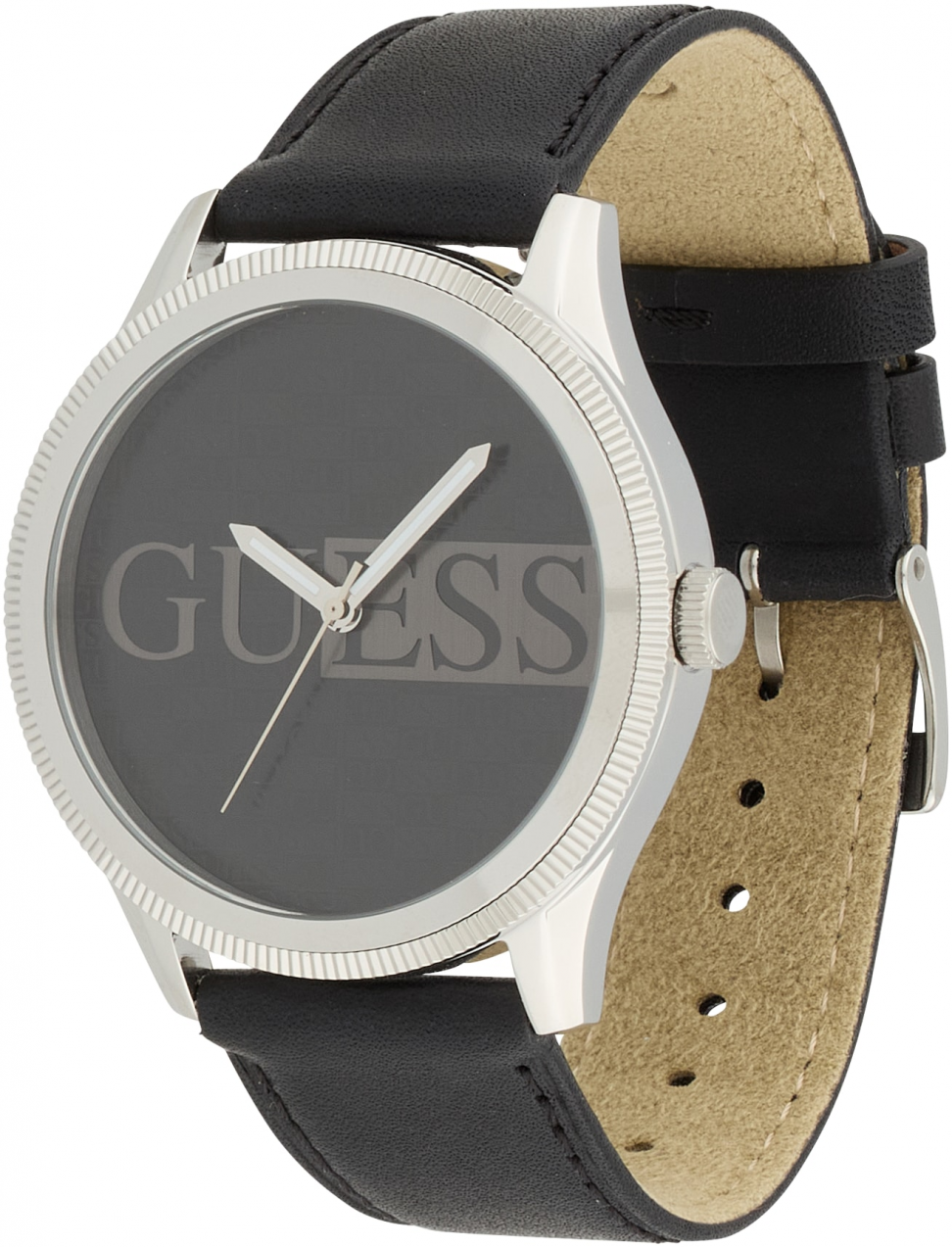 GUESS Analógové hodinky 'REPUTATION'  čierna / strieborná