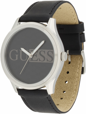 GUESS Analógové hodinky 'REPUTATION'  čierna / strieborná