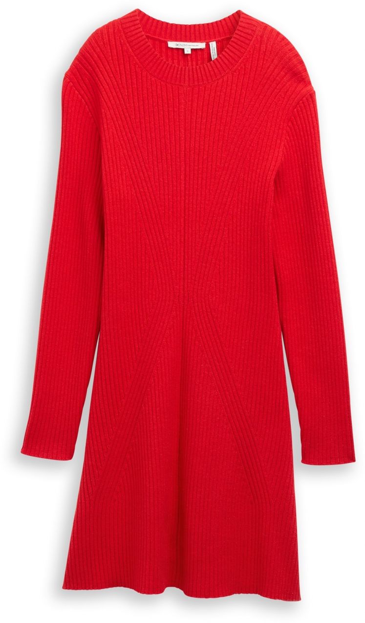 TOM TAILOR DENIM Pletené šaty  červená