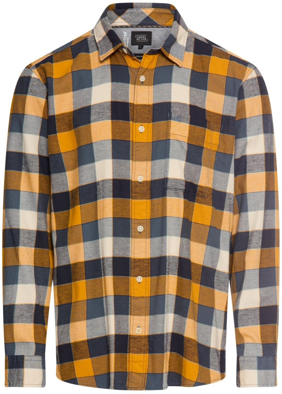 CAMEL ACTIVE Košeľa  tmavomodrá / žltá / biela
