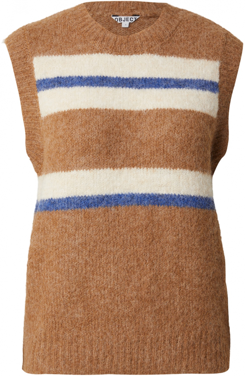 OBJECT Pletená vesta 'OBJGALIA'  béžová / modrá / svetlohnedá