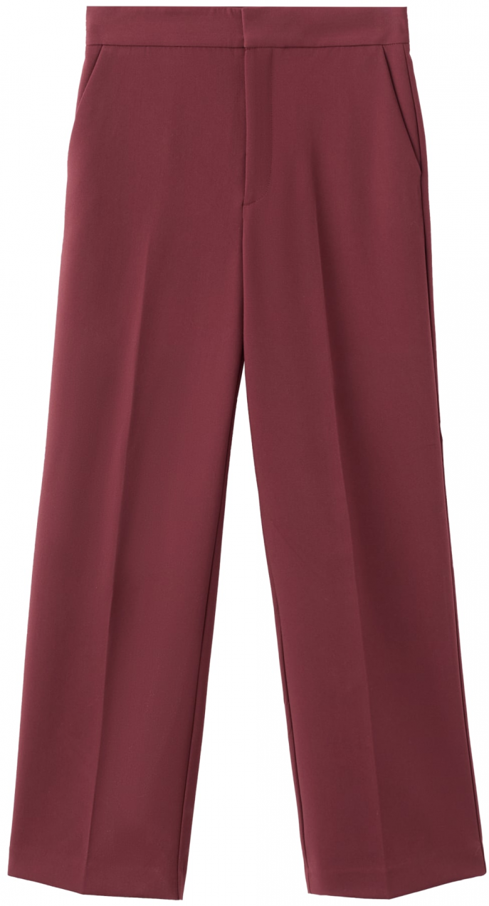 MANGO Nohavice s pukmi  tmavočervená