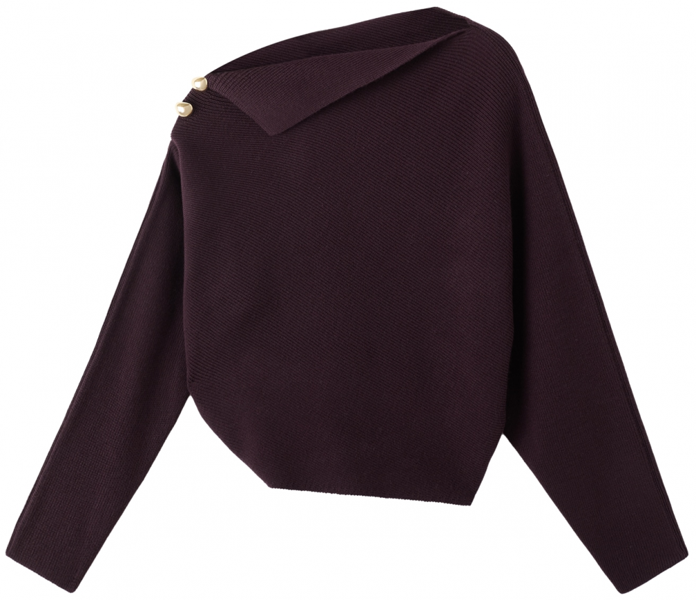 MANGO Sveter 'Twister'  vínovo červená