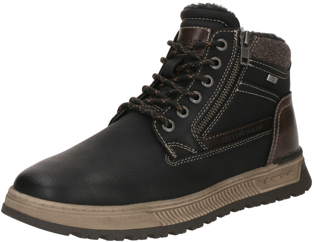 TOM TAILOR Nízke čižmy  hnedá / čierna