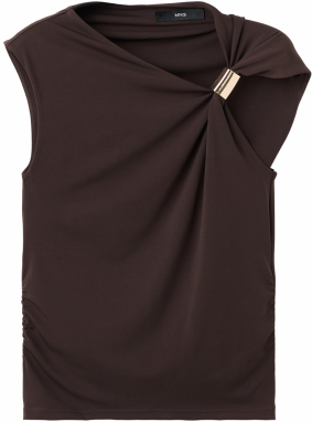 MANGO Tričko  čokoládová