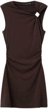 MANGO Šaty  tmavohnedá