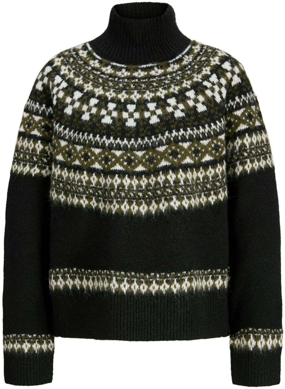 JJXX Sveter 'JXKRISTIN'  olivová / čierna / biela