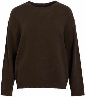 VILA Sveter 'VILIGA'  tmavohnedá