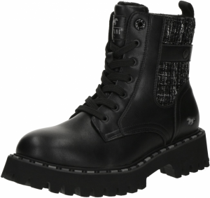 MUSTANG Šnurovacie členkové čižmy  čierna