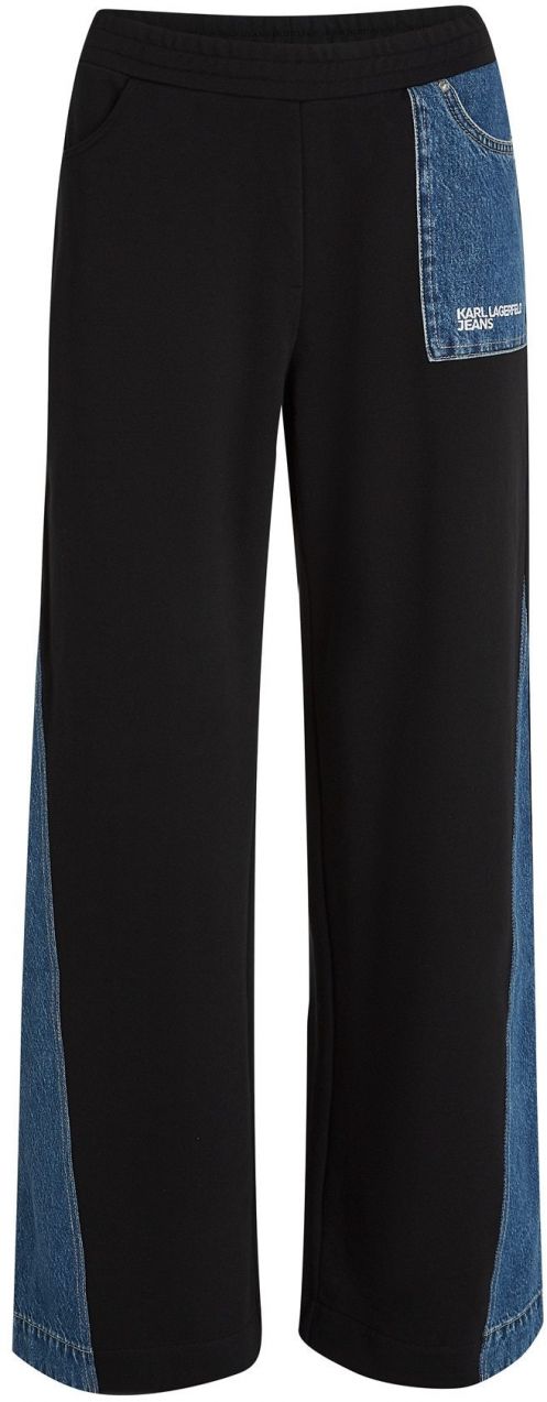 KARL LAGERFELD JEANS Nohavice  modrá denim / čierna