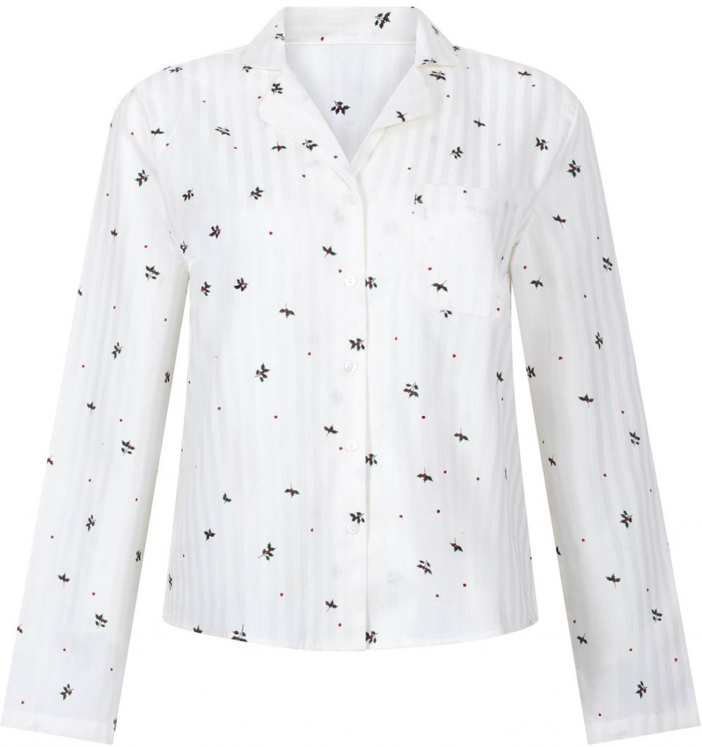 Hunkemöller Tričká na spanie  jedľová / tmavočervená / biela