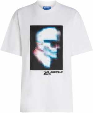 KARL LAGERFELD JEANS Tričko  azúrová / pitaya / čierna / biela