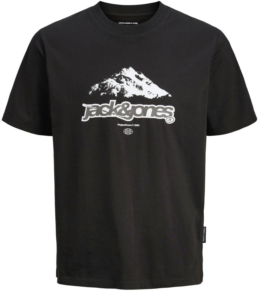 JACK & JONES Tričko 'JCOFLARE'  tmavosivá / čierna / biela