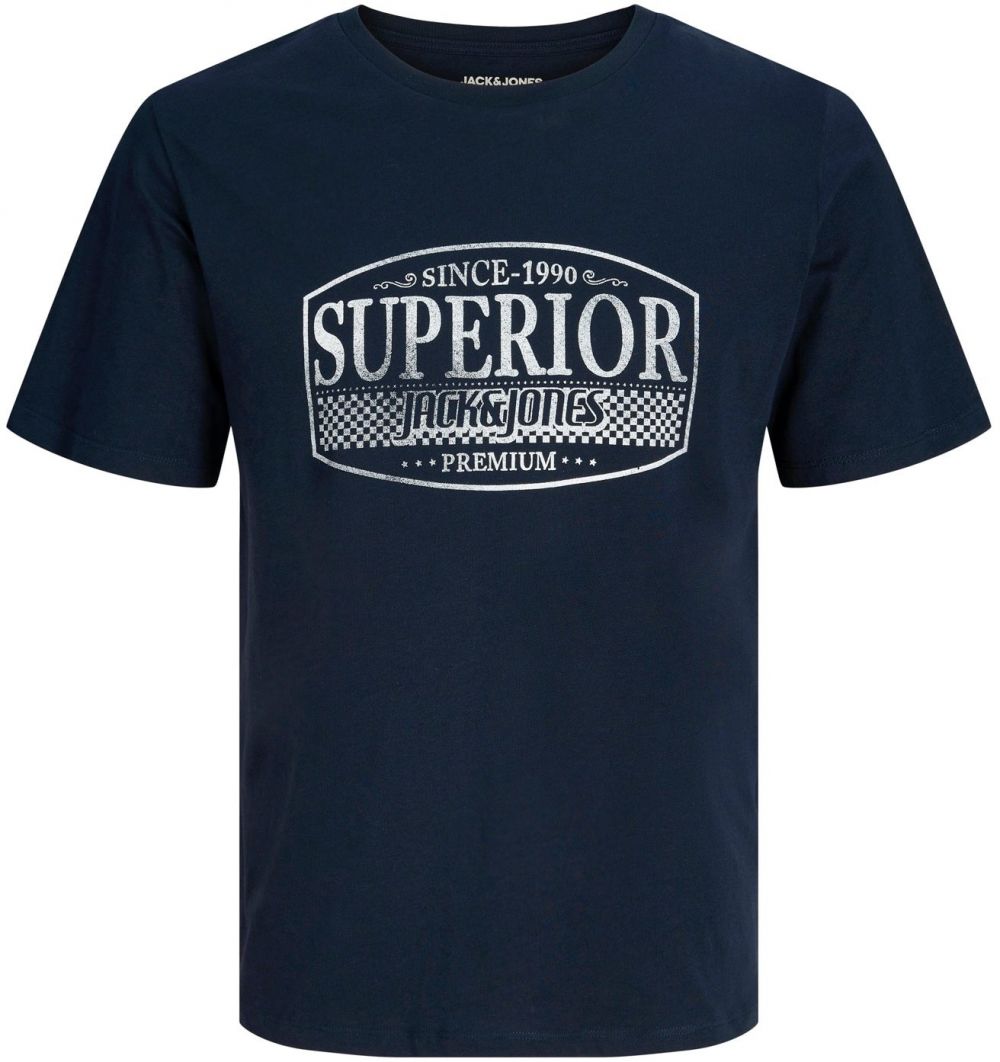 Jack & Jones Premium Tričko 'JPRBLUNOAH'  námornícka modrá / biela