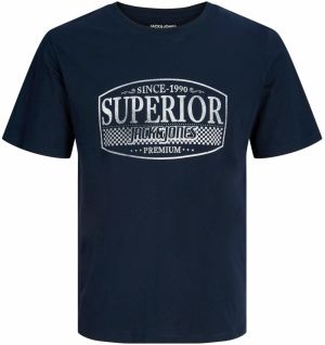 Jack & Jones Premium Tričko 'JPRBLUNOAH'  námornícka modrá / biela